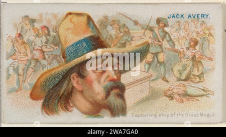 Jack Avery, Capturing Ship of the Great Mogul, de la série Pirates of the Spanish main (N19) pour Allen & Ginter cigarettes 1963 de George S. Harris & Sons Banque D'Images