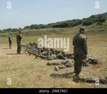 Forces militaires AMÉRICAINES. 160524QO941-001 SIERA DEL RETIN, Espagne (24 mai 2016) les Marines du premier peloton affectés à la Fleet anti-Terrorism Security Team Company, Europe, mettent à zéro leurs armes tandis que les entraîneurs de tir au combat observent et assistent lors de leur réception, leur mise en scène, leur déplacement et leur intégration dans la zone. La 6e flotte américaine, dont le siège est à Naples, en Italie, mène toute la gamme des opérations navales et interarmées, souvent de concert avec des partenaires alliés, conjoints et interagences, afin de promouvoir les intérêts nationaux américains, la sécurité et la stabilité en Europe et en Afrique. (U.S. Marine corps ph Banque D'Images