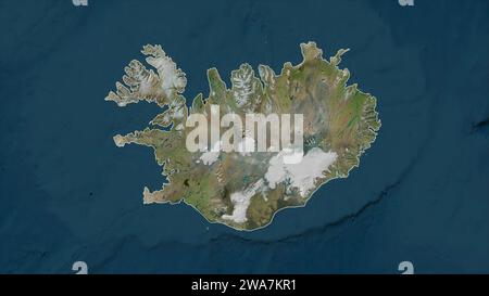 L'Islande a décrit une carte satellitaire à haute résolution Banque D'Images