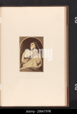 Production photographique d'un tableau de Maria Magdalena par Ary Scheffer, Leonida Caldesi, d'après Ary Scheffer, c. 1853 - dans ou avant c. 1858 photographie support photographique impression albumine la pénitente Harlot Marie Madeleine ; attributs possibles : livre (ou rouleau), couronne, couronne d'épines, crucifix, pot de pommade, miroir, instrument de musique, branche de palmier, rosaire, fléau Banque D'Images