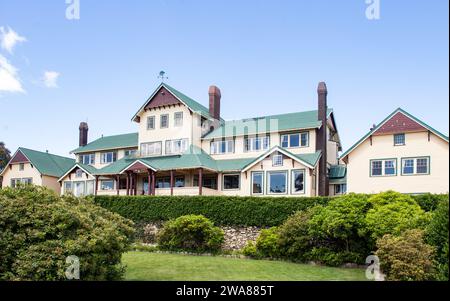 Mount Buffalo Chalet, Victoria, Australie. Construit en 1910, le Chalet est classé patrimoine pour son importance historique et architecturale. Banque D'Images