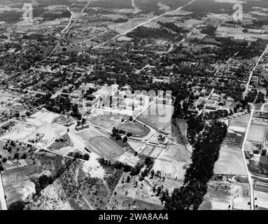 Vue aérienne de l'Alabama Polytechnic Institute, Auburn, Alabama 1941 Banque D'Images