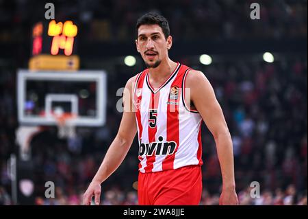 Pirée, Lombardie, Grèce. 2 janvier 2024. 5 GIANNOULIS LARENTZAKIS de l'Olympiacos Pirée lors de l'Euroleague, Round 18, match entre l'Olympiacos Pirée et EA7 Emporio Armani Milan au Peace & Friendship Stadium le 2 janvier 2024, au Pirée, Grèce (image de crédit : © Stefanos Kyriazis/ZUMA Press Wire) USAGE ÉDITORIAL UNIQUEMENT! Non destiné à UN USAGE commercial ! Banque D'Images