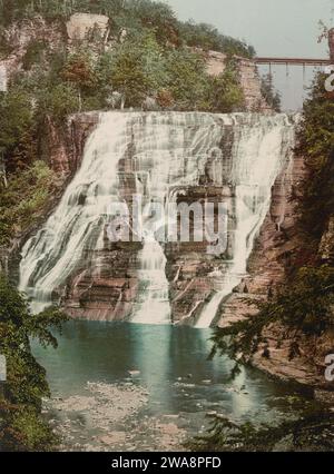 Chutes d'Ithaca, Ithaca, comté de Tompkins, New York 1901. Banque D'Images