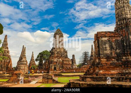 La pagode du temple de Wat Chaiwatthanaram est l'un des célèbres temples d'Ayutthaya, en Thaïlande. Temple dans le parc historique d'Ayutthaya, Ayutthaya, Thaïlande. UNE Banque D'Images