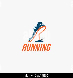 Logo de mot-symbole créatif, R pour le logo Run / modèle vectoriel de logo Running sur fond blanc Illustration de Vecteur