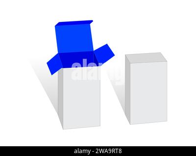 Boîte de verrouillage automatique, boîte de rangement, boîte cadeau, boîte 3d, Illustration de Vecteur