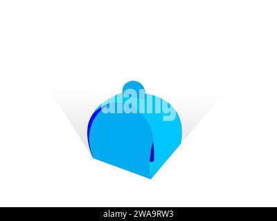 Boîte cadeau de fête d'anniversaire, boîte de favour, boîte cadeau de mariage, boîte 3d. Illustration de Vecteur