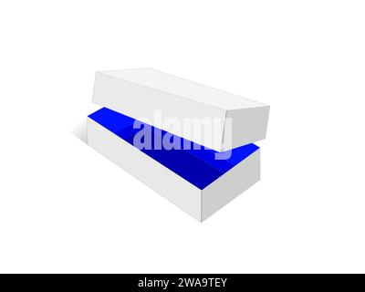 Modèle de boîte cadeau, modèle de ligne de découpe de boîte rectangulaire, fichier vectoriel modifiable. Illustration de Vecteur