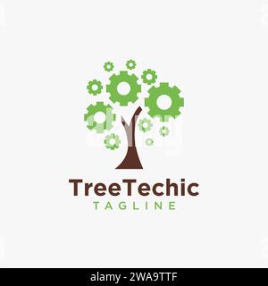 Logo de l'arbre d'équipement technique Illustration de Vecteur