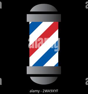 Icône de conception d'illustration vectorielle de barbier Pole, Barbershop Sign Illustration de Vecteur