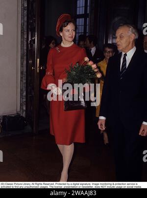 Margrethe II du Danemark. En visite en Suède 1973. Banque D'Images