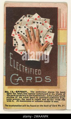 Numéro 13, Electrified Cards, de la série Tricks with Cards (N138) émise par W. Duke, Sons & Co. Pour promouvoir Honest long Cut Tobacco 1963 par la Giles Company Banque D'Images