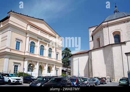 Théâtre municipal, Teatro Comunale, capitale de la région, l' Aquila, Abruzzes, Italie Banque D'Images