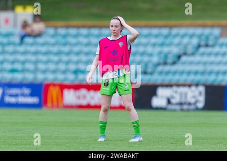 Sydney, Australie. 03 janvier 2024. Sasha Grove se réchauffe avant le match RD4 féminin de La Ligue A entre le Sydney FC et Canberra United à Leichhardt Oval le 3 janvier 2024 à Sydney, Australie Credit : IOIO IMAGES/Alamy Live News Banque D'Images