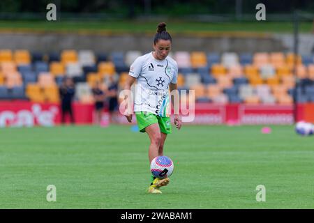 Sydney, Australie. 03 janvier 2024. María Rojas se réchauffe avant le match RD4 féminin de La Ligue A entre le Sydney FC et Canberra United à Leichhardt Oval le 3 janvier 2024 à Sydney, Australie Credit : IOIO IMAGES/Alamy Live News Banque D'Images