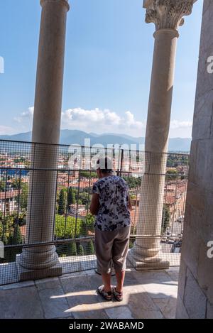 Vue sur Pise, vu de la célèbre tour penchée de Pise, Italie Banque D'Images