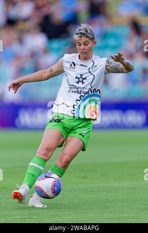 Sydney, Australie. 03 janvier 2024. Michelle Heyman se réchauffe avant le match RD4 féminin de La Ligue A entre le Sydney FC et Canberra United à Leichhardt Oval le 3 janvier 2024 à Sydney, Australie Credit : IOIO IMAGES/Alamy Live News Banque D'Images