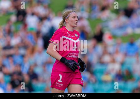 Sydney, Australie. 03 janvier 2024. Chloe Lincoln de Canberra regarde lors du match RD4 féminin de La A-League entre Sydney FC et Canberra United à Leichhardt Oval le 3 janvier 2024 à Sydney, Australie Credit : IOIO IMAGES/Alamy Live News Banque D'Images