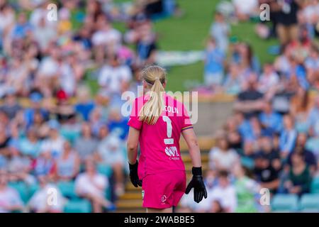 Sydney, Australie. 03 janvier 2024. Chloe Lincoln de Canberra regarde lors du match RD4 féminin de La A-League entre Sydney FC et Canberra United à Leichhardt Oval le 3 janvier 2024 à Sydney, Australie Credit : IOIO IMAGES/Alamy Live News Banque D'Images