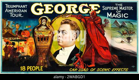 The Magician George - Triumphant American Tour, 1920, Magic Show Poster Banque D'Images