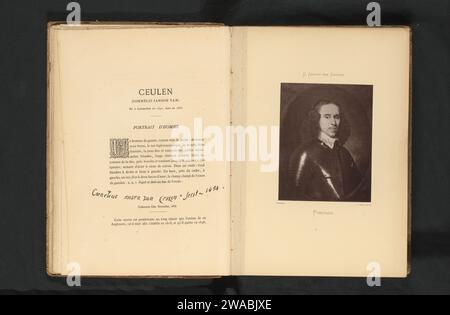 Reproduction d'un portrait peint d'un homme inconnu par Cornelis Jonson van Ceulen I, Joseph Maes, d'après Cornelis Janssens van Ceulen I, c. 1873 - dans ou avant 1878 impression photomécanique anversois personnages historiques Banque D'Images