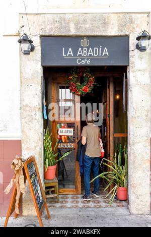 Café la Abadia dans le centro de Merida, Mexique Banque D'Images