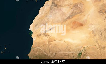 La Mauritanie a parlé d'une carte satellite à basse résolution Banque D'Images
