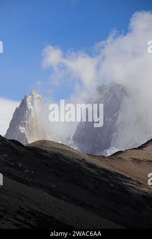 La vue de la gamme Adela de mirador Cerro Torre View point.El Chalten.Santa Cruz province.Patagonia.Argentina Banque D'Images