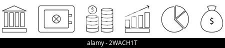 Ensemble d'icônes Finance. Illustration vectorielle Illustration de Vecteur