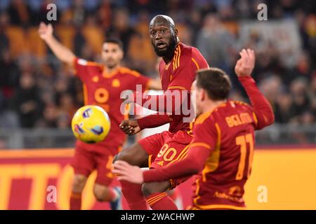 Rome, Italie. 03 janvier 2024. Romelu Lukaku de L'AS Roma lors du match de football Serie A entre L'AS Roma et l'US Cremonese au stade Olimpico de Rome (Italie), le 3 janvier 2024. Crédit : Insidefoto di andrea staccioli/Alamy Live News Banque D'Images