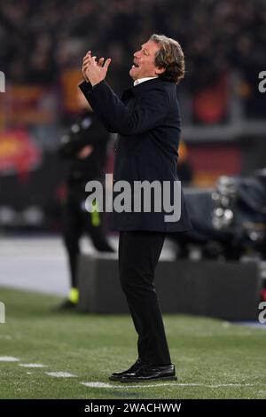 Rome, Italie. 03 janvier 2024. Giovanni Stroppa entraîneur-chef de l'US Cremonese lors du match de football Serie A entre L'AS Roma et l'US Cremonese au stade Olimpico de Rome (Italie), le 3 janvier 2024. Crédit : Insidefoto di andrea staccioli/Alamy Live News Banque D'Images