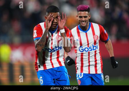 Girona, Espagne. 03 janvier 2024. Lors du match de la Liga EA Sports entre Girona FC et l'Atletico de Madrid a joué au stade Montilivi le 3 janvier 2024 à Gérone, Espagne. (Photo de Sergio Ruiz/PRESSINPHOTO) crédit : PRESSINPHOTO SPORTS AGENCY/Alamy Live News Banque D'Images