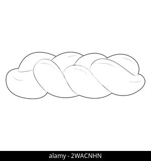 Challah, pain traditionnel des fêtes. Joyeux Hanukkah Illustration. Coloriage. Dessin au trait Illustration vectorielle. Illustration de Vecteur