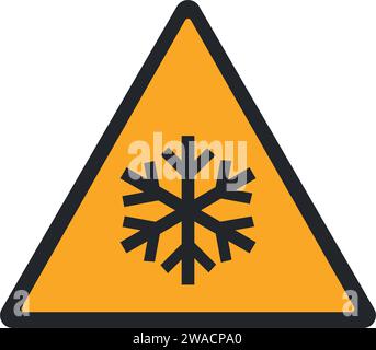 PICTOGRAMME D'AVERTISSEMENT, RISQUE DE BASSE TEMPÉRATURE ISO 7010 - W010 Illustration de Vecteur