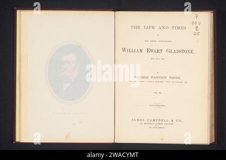 The Life and Times of the Right Honourable William Ewart Gladstone volume III, George Barnett Smith, 1880 livre Glasgow paper. carton. impression de lin (matériel) Banque D'Images