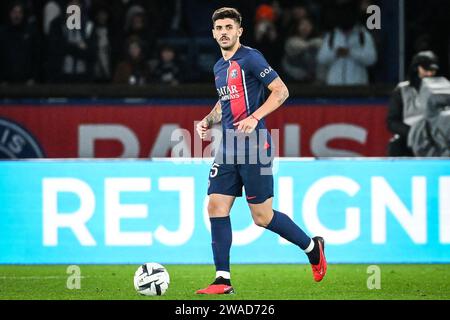 Paris, France, France. 3 janvier 2024. Lucas BERALDO du PSG lors du Trophée des Champions entre le Paris Saint-Germain (PSG) et Toulouse FC au Parc des Princes Stadium le 03 janvier 2024 à Paris. (Image de crédit : © Matthieu Mirville/ZUMA Press Wire) USAGE ÉDITORIAL SEULEMENT! Non destiné à UN USAGE commercial ! Banque D'Images