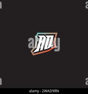 AD lettre combinaison cool logo esport initial et idées de gradation de couleur cool Illustration de Vecteur