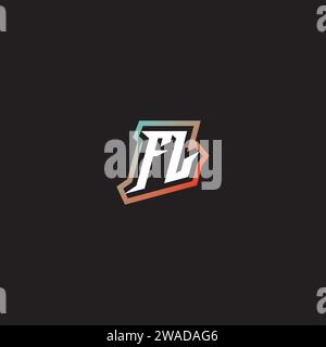Combinaison de lettres FL logo cool esport initial et idées de gradation de couleur cool Illustration de Vecteur