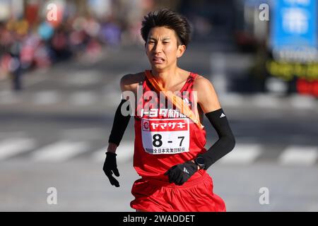 Gunma Prefecture Goverment, Gunma, Japon. 1 janvier 2024. Yuma Nishizawa (), 1 JANVIER 2024 - Ekiden : nouvel an Ekiden 2024 68e course industrielle d'Ekiden au gouvernement de la préfecture de Gunma, Gunma, Japon. Crédit : Yohei Osada/AFLO SPORT/Alamy Live News Banque D'Images