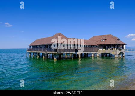 Cabane historique, établissement balnéaire, Rorschach sur le lac de Constance, Canton de St. Gallen, Suisse Banque D'Images