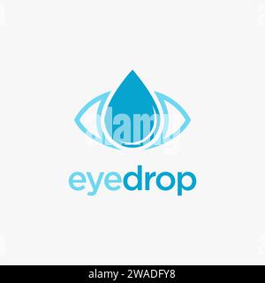 Icône de logo de goutte d'eau et d'oeil, modèle de logo d'oeil de soins de santé sur fond blanc Illustration de Vecteur