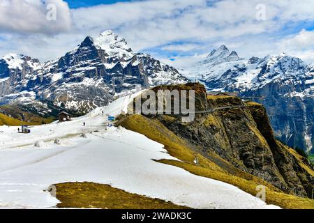 ฺBeautiful paysage alpin vue dans les montagnes d'été autour de Grindelwald, Suisse Banque D'Images