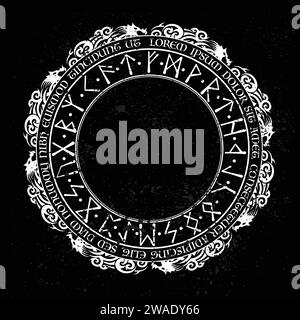 Des runes circulaires scandinaves blanches Illustration de Vecteur
