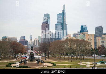 La Skyline de Philadelphie un jour de printemps Banque D'Images