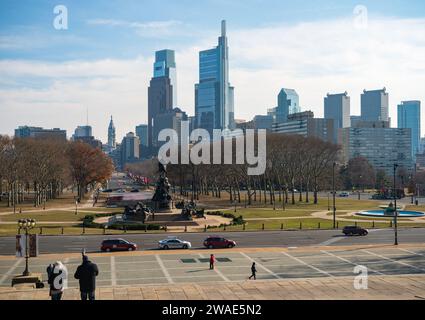 La Skyline de Philadelphie un jour de printemps Banque D'Images