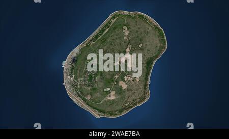 Nauru a décrit une carte satellitaire à basse résolution Banque D'Images
