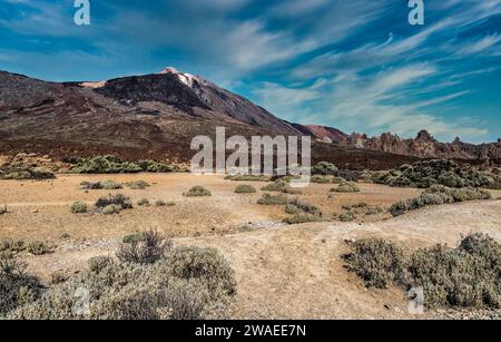 Pentes de lave dans le parc national du Teide, Tenerife, Espagne Banque D'Images