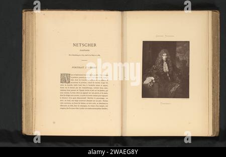 Reproduction d'un portrait peint d'un homme inconnu par Caspar Netscher, Joseph Maes, d'après Caspar Netscher, c. 1873 - en 1878 ou avant l'impression photomécanique des personnages historiques anversois Banque D'Images