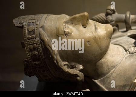 Effigie de Richard cœur de Lion au déambulatoire de la cathédrale de Rouen, sur le tombeau dit contenir son cœur. Normandie, France Banque D'Images